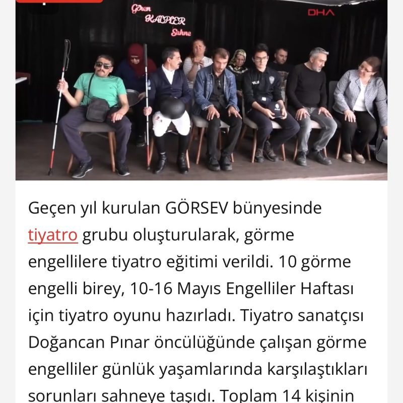 ‘Gözlerim Kapalı Perdeler Açık’ Tiyatro Oyunumuz için DHA Röportajı